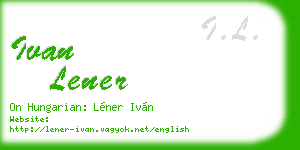ivan lener business card